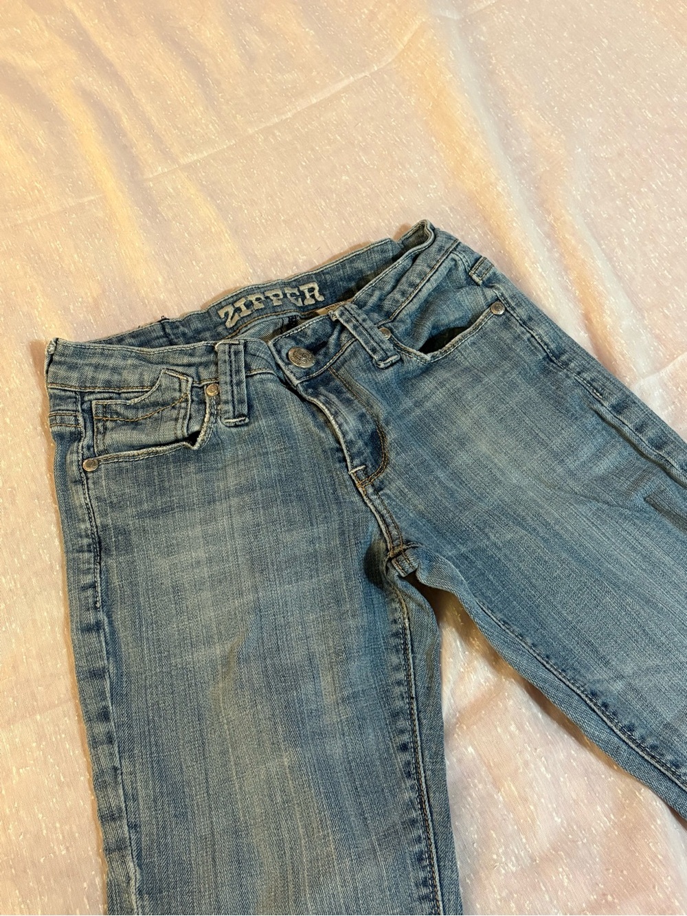 Light Wash Cotton Blue Jeans